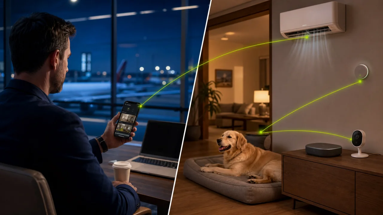 Das Zuhause auf Reisen per Android aus der Ferne steuern